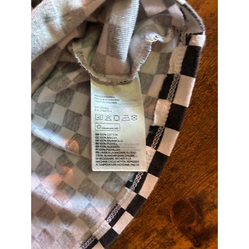 H&M Divided Cami Top Womens XL B/W Excellent Checkered Cropped Adjustable - Picture 6 of 6